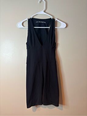 Live The Process Black V-Neck Romper NWOT